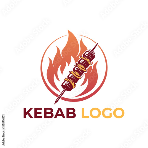 kebab logo design silhouette vector line art logo design
