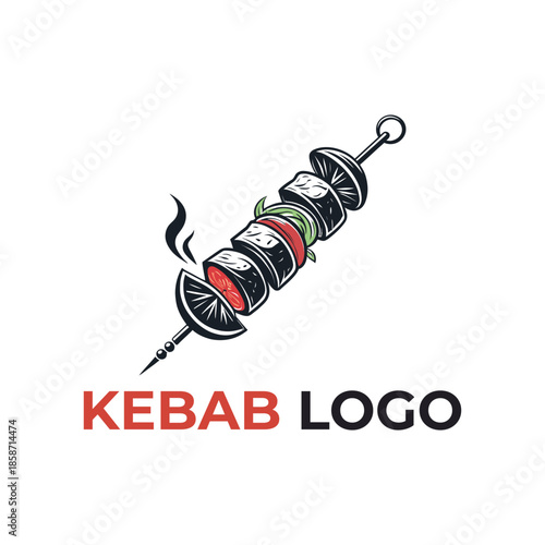 kebab logo design silhouette vector line art logo design

