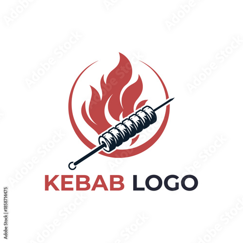 kebab logo design silhouette vector line art logo design
