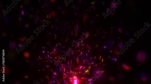 Colorful glowing sparks swirling from a pyrotechnic sparkler. New Year party celebration concept. Full HD and looping firework motion background animation.