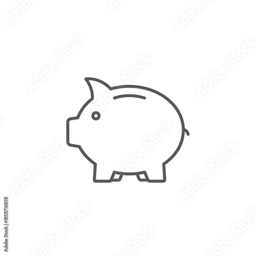 Simple Cartoon Piggy Bank Icon for Savings and Financial Concepts