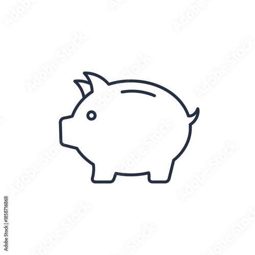 Simple Cartoon Piggy Bank Illustration for Financial Savings and Budget Planning