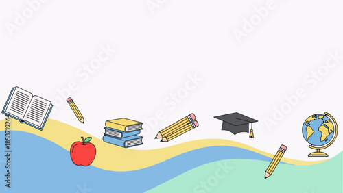 Education Background with Books and Learning Icons – Global Knowledge for International Day of Education