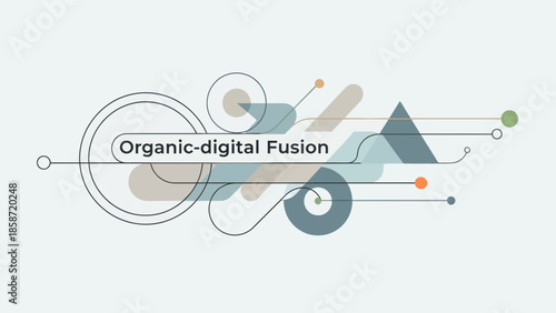 Abstract Digital Art with Organic Elements and Geometric Shapes.