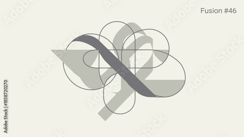 Abstract geometric shapes fusion design element.
