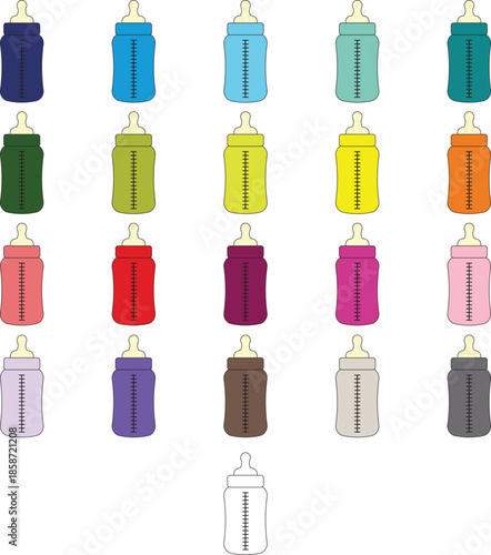 Colorful Baby Bottles for Infants.