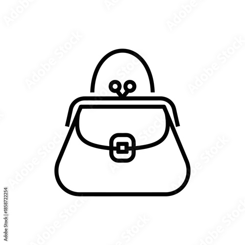 Simple Line Drawing of a Handbag with Top Handles for Fashion and Accessories