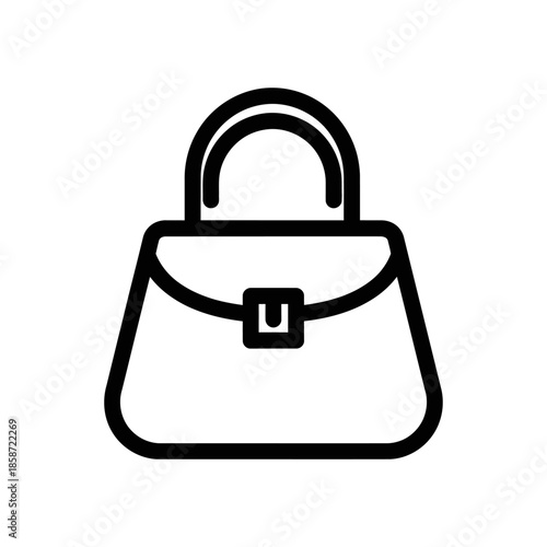 Simple Line Drawing of a Handbag for Fashion or Accessory Subjects