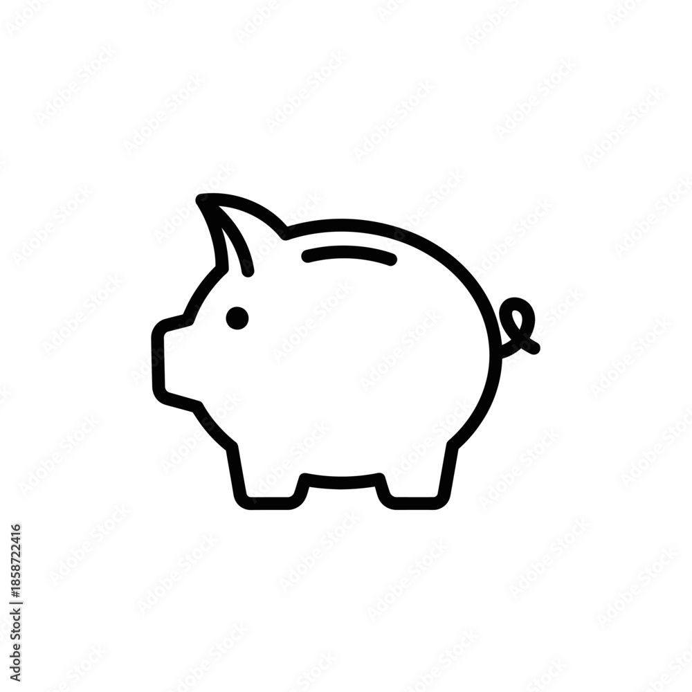 Obraz premium Simple Line Drawing of a Piggy Bank for FinancialSavings and MoneyManagement