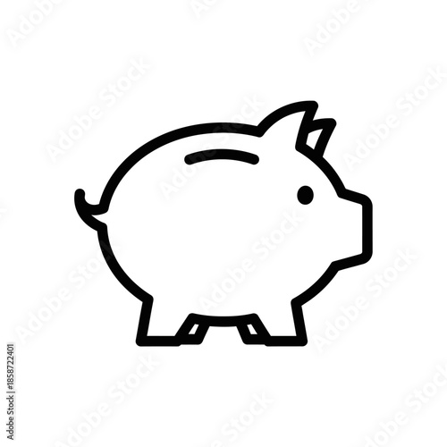 Simple Line Drawing of a Piggy Bank for Financial Savings or Budgeting Concepts