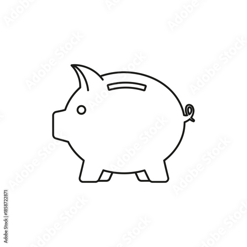 Simple Piggy Bank Icon for Financial Savings and Budgeting Concepts