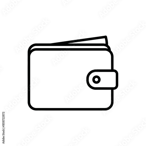 Simple Outline Wallet Icon for Finance and Security Representation