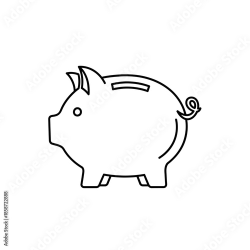 Simple Piggy Bank Icon for Financial Savings and Budgeting Concepts