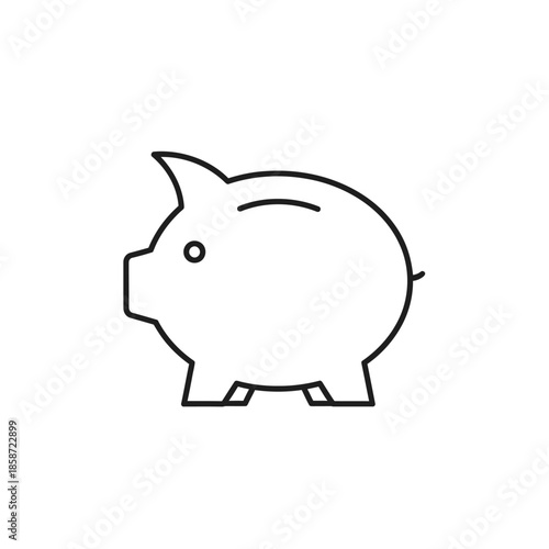 Simple Piggy Bank Icon for Saving Money Concept Illustration