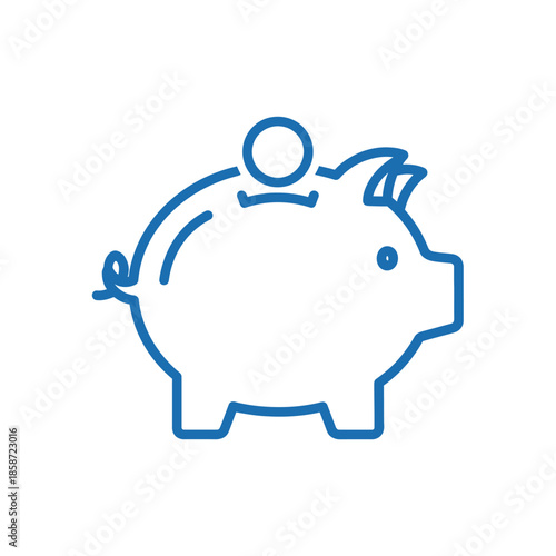 Simple Piggy Bank Illustration for Saving Money and Financial Planning
