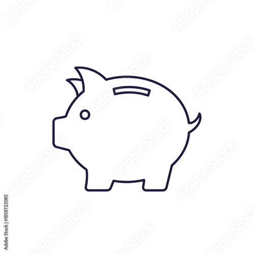 Simple Piggy Bank Illustration with Coin Slot for Financial Savings Concept