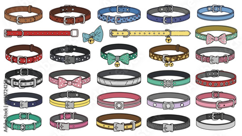 Collection of various colorful bracelets and belts with bows displayed on a white background