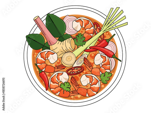 Delicious Shrimp Soup Dish Prepared with Aromatic Spices