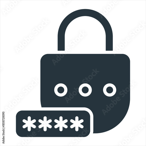 Password Glyph Icon Vector Illustration