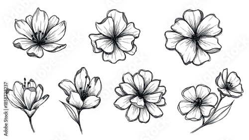 Botanical Line Art Vector Collection

