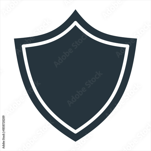 Shield Glyph Icon Vector Illustration