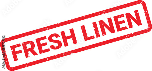 Isolated Red Fresh Linen Rubber Stamp Design Element on a White Background