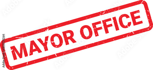 Mayor Office Red Rubber Stamp Illustration on White Background Design Sign Design