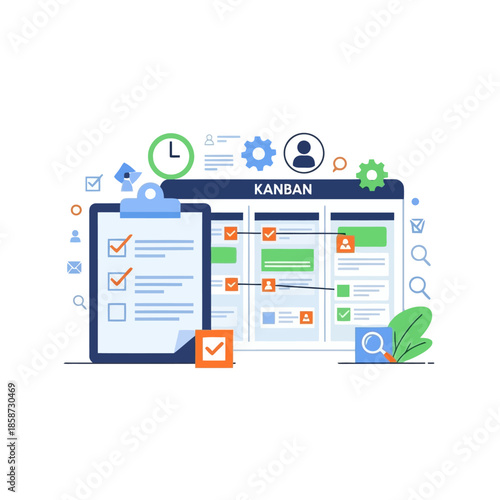 Digital kanban board task management