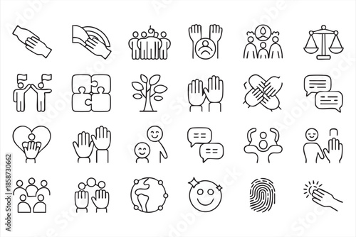 Social Connection and Human Support Icons for Education and Awareness