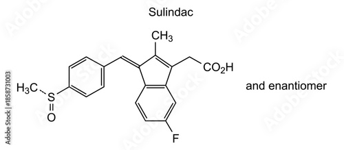 Sulindac, chemical structure of sulindac, drug substance
