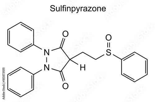 Sulfinpyrazone, chemical structure of sulfinpyrazone, drug substance