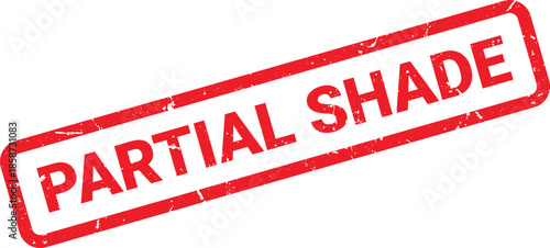 Red Distressed Partial Shade Stamp on White Background, Angled Rectangle with Rounded Edges