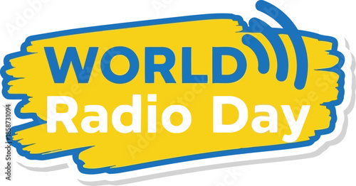World radio day celebration design. global broadcast communication media event illustration