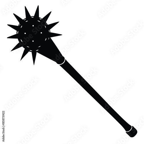 spiked club vector on white background