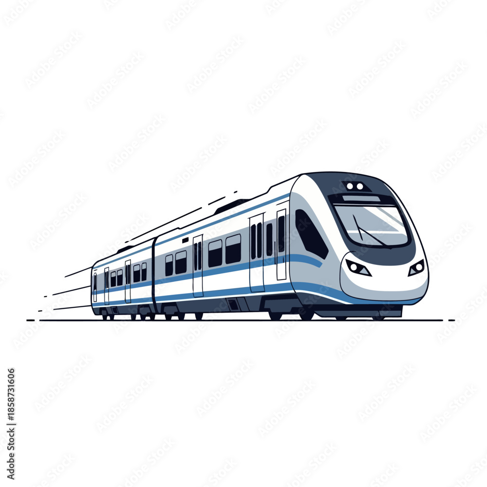 Fototapeta premium Modern high-speed train illustration