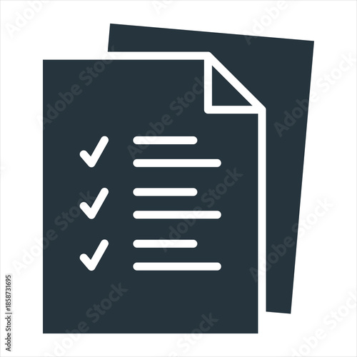 Document Glyph Icon Vector Illustration