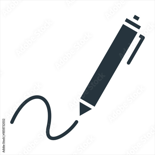 Signature Glyph Icon Vector Illustration