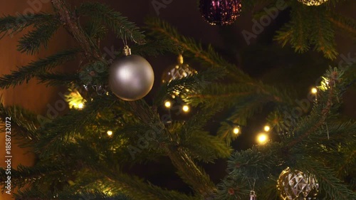 close-up view Vintage Christmas tree ball decoration