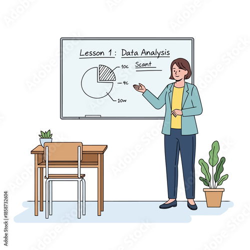 Woman teaching data analysis lesson