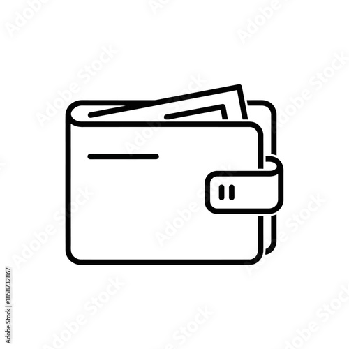 Simple Wallet Illustration with Card Holder for Financial Management