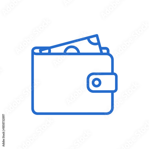 Simple Wallet Illustration with Money for Financial or Banking Topics