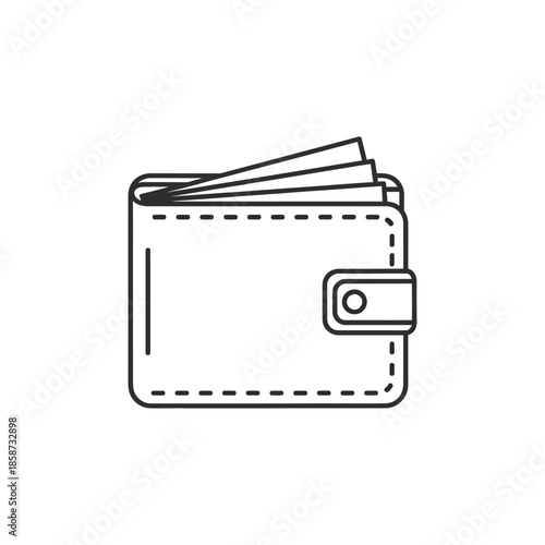 Simple Wallet with Banknotes for Financial and Money Management Concepts