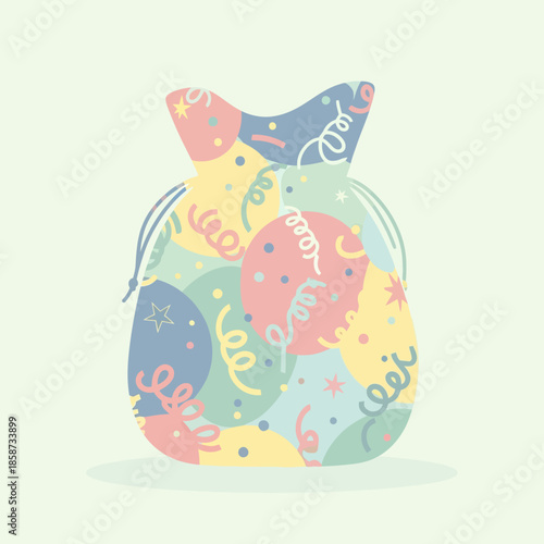 Fabric tote bag with a decorative floral pattern illustration in soft pastel colors on a clean minimal background, suitable for lifestyle, fashion, reusable shopping, eco friendly and product design