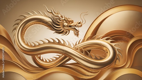 An Artistic golden dragon.