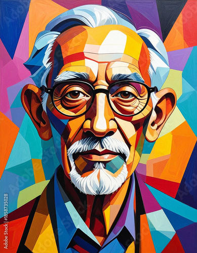 Old man artistic face