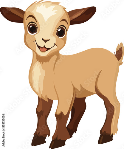 Baby Goat Vector on Transparent Background