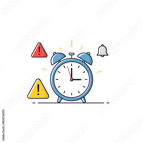 Alarm clock with warning signs