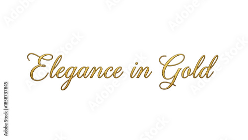 Golden elegance text design with cursive font on a white background