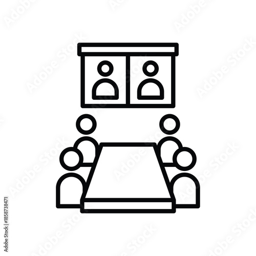 Conference Room Meeting with Video Call Participants