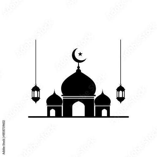 taj mahal silhouette vector